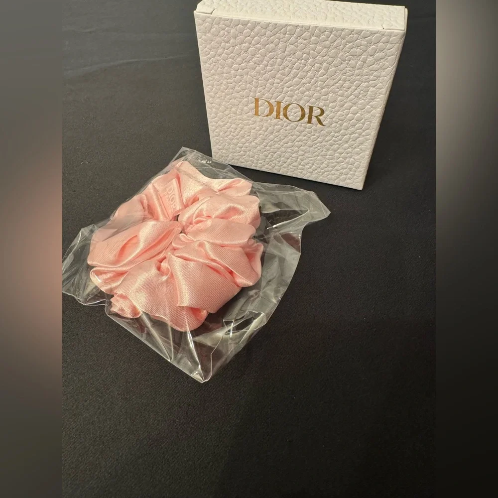 Dior Satin Scrunchie Hair Tie in Pink - GWP - New in Packaging